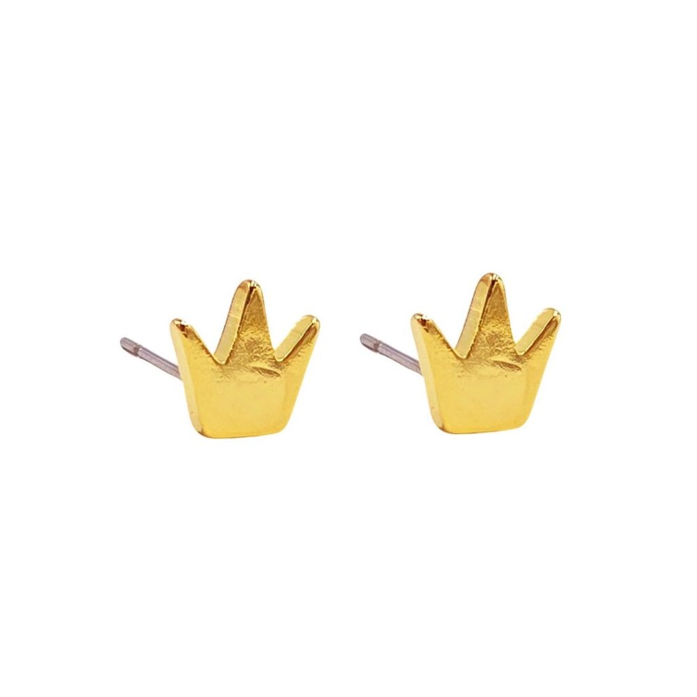Gold Plated Crown Studs